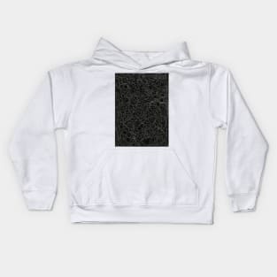 Black and White Ink Pen Lines Soap Bubbles Pattern Kids Hoodie